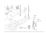 66828099 - Electrical System: Antenna for Mercedes-Benz: 190, 190D, 190E, 200, 200D, 260E, 280E, 300CE, 300D, 300E, 300SD, 300SL, 300TD, 300TE, 400E, 400SE, 400SEL, 500E, 500SEL, 560SL, 600SEL, E420, E430, S420 Image