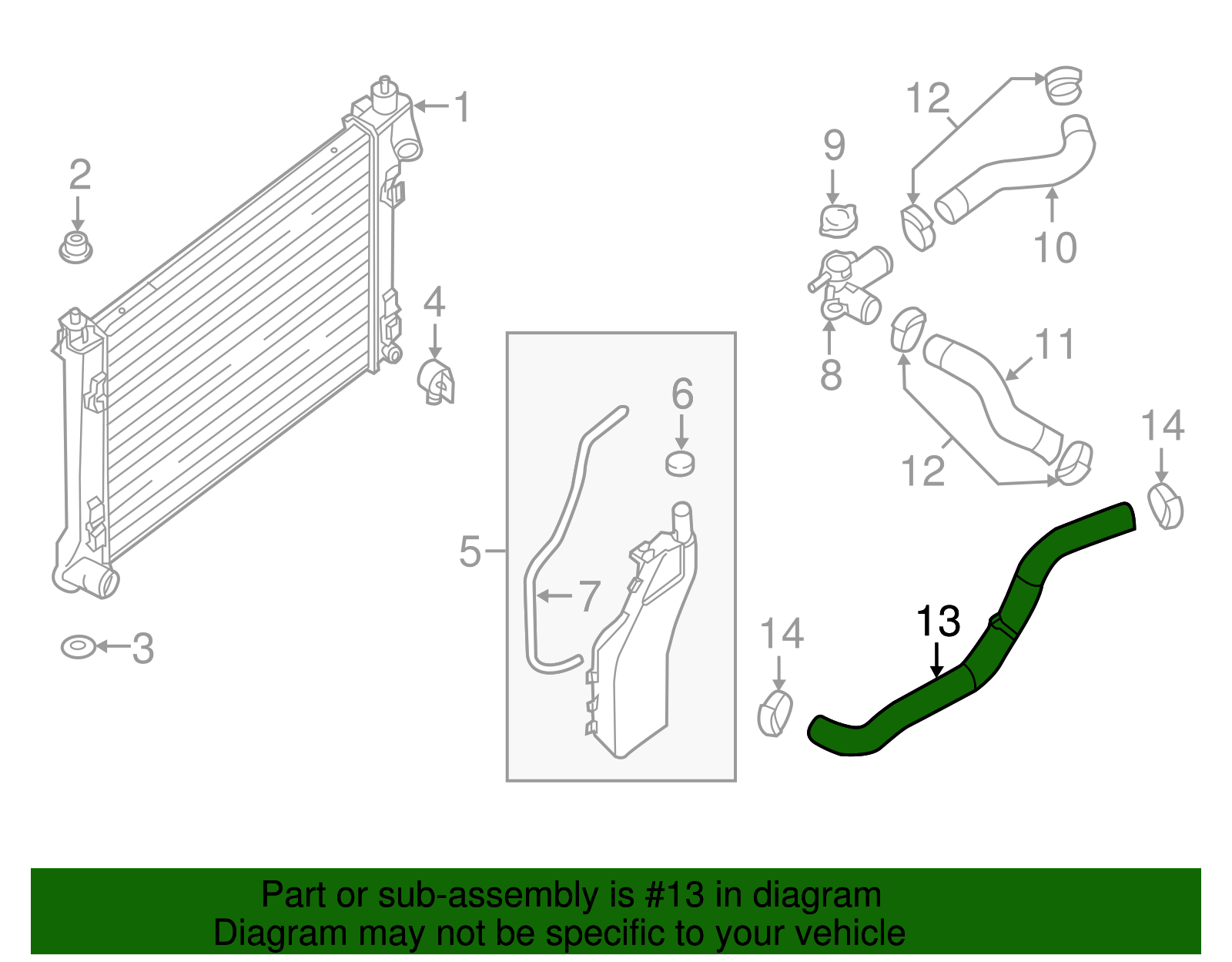 2013-2019 Nissan Sentra Lower Hose 21503-3SG0A | Scott Evans Nissan Parts