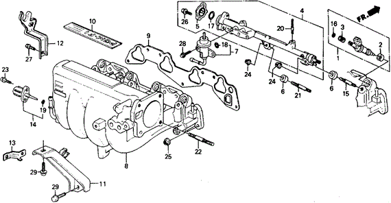 Intake Manifold (2) 4WD for 1991 Honda Civic #0
