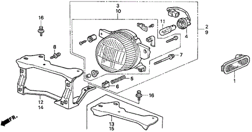 Front Accessory Light for 1995 Honda Civic del Sol #0