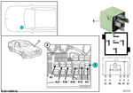 61368373700 - Vehicle Electrical System: Relay, Make Contact, White Green for BMW Image
