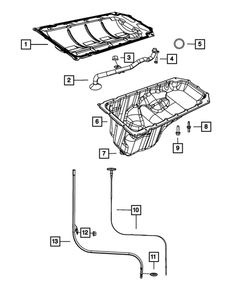 Engine Oiling, Oil Pan and Indicator (Dipstick) for 2018 Ram 2500 #1