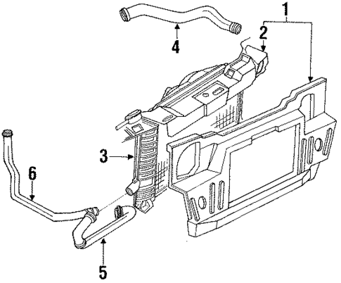 Radiator & Components for 1990 Mercury Topaz #2