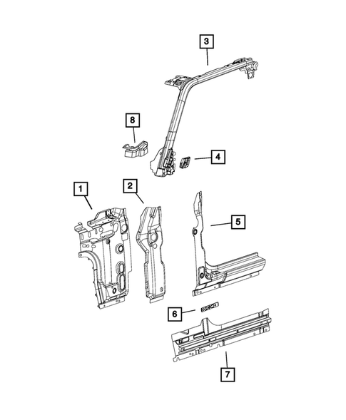 Aperture Panel and Pillar Supports for 2019 Jeep Wrangler #3