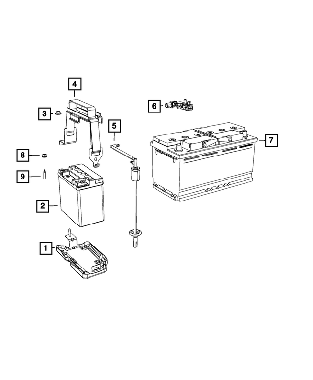 68263019AB - Electrical: Battery Hold Down Bracket for Mopar Image