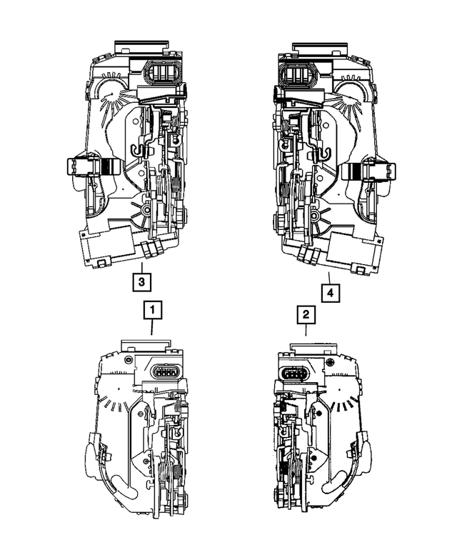 68068352AC - Doors, Door Mirrors and Related Parts: Rear Door Latch for Mopar Image