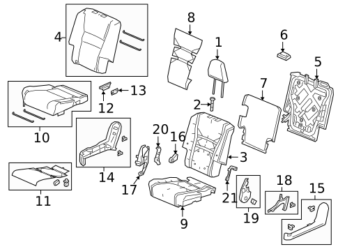 Rear Seat Components for 2024 Honda Passport #0