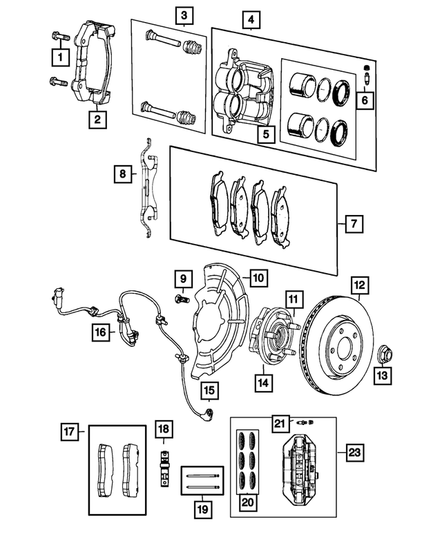 68138844AA - Brakes: Disc Brake Caliper Adapter for Mopar Image