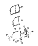68575163AA - Body Sheet Metal Except Doors: B-pillar Reinforcement, Left for Mopar Image