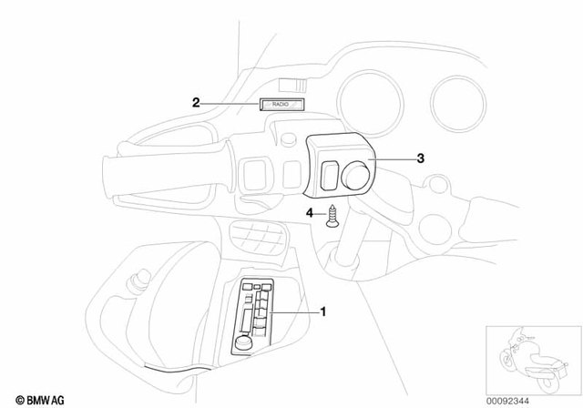 65142305999 - Audio, Navigation, Information Systems: Remote Control Radio - Vorne for BMW-Motorrad Image