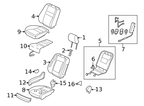 Front Seat Components for 2010 Acura RL #1