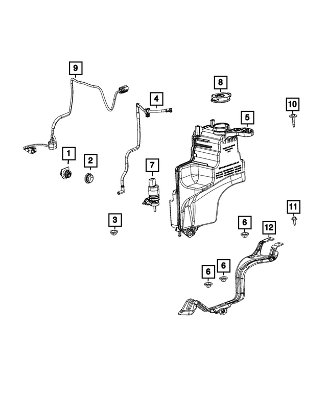 68384283AB - Electrical: Windshield Washer Reservoir for Mopar Image image