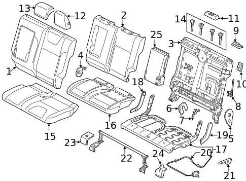 Rear Seat Components for 2016 Ford Escape #0