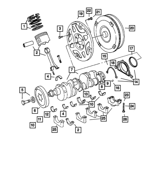 Crankshaft, Pistons and Torque Converter for 2007 Chrysler Aspen #0