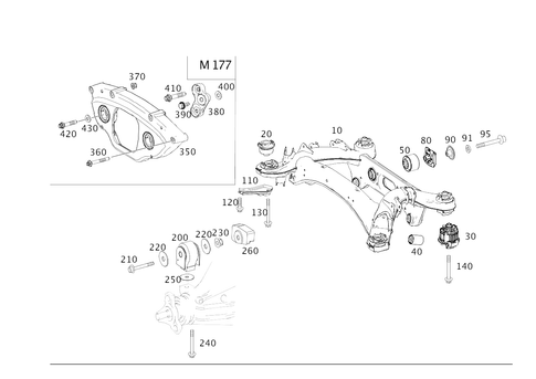 Rear Axle Carrier for 1998 Mercedes-Benz E300 #0