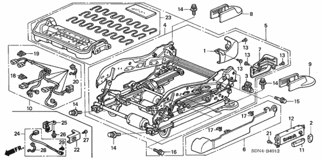 Front Seat Components (L.) (8Way Power Seat) for 2004 Honda Accord #0