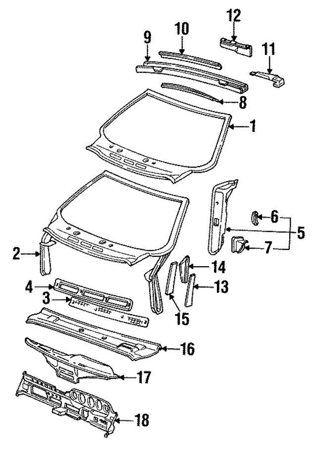 96450308740GRV - Body: Cowl Top Panel for Porsche Image