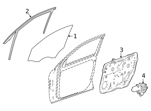 Glass - Front Door for 2016 Mercedes-Benz GLE450 AMG #0