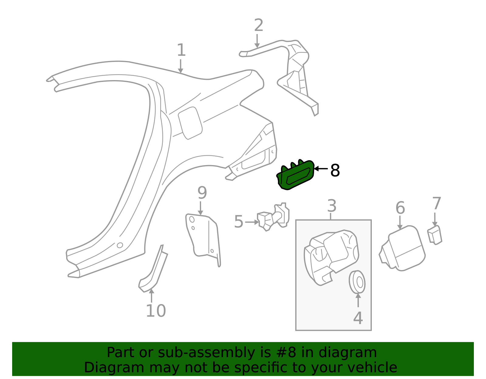75450-SDE-T00 - Quarter Panel Vent 2008-2010 Honda Accord | Honda Parts ...