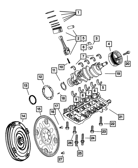 Crankshaft, Pistons and Torque Converter for 2007 Chrysler Aspen #0