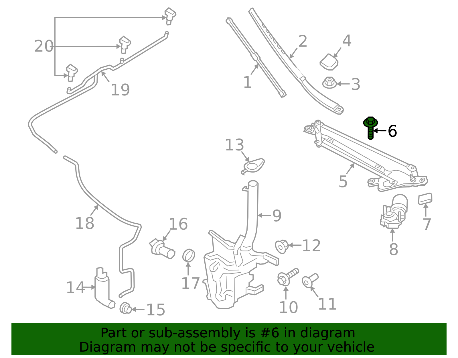 S442 2013-2025 Ford Wiper Motor Assembly Bolt W707532-S442 | QuirkParts