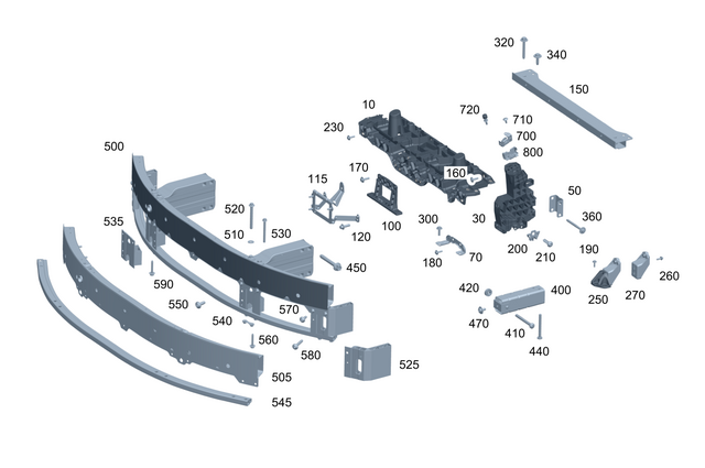 2966208001 - Front-End Assembly, Front Panel: Reinforcement Plate for Mercedes-Benz Image image