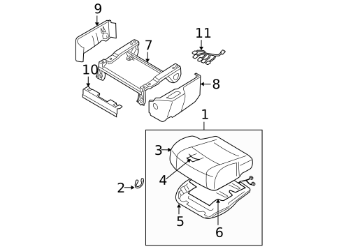Front Seat Components for 2004 Nissan Quest #6