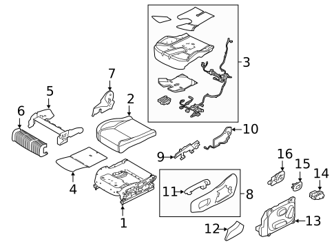 Passenger Seat Components for 2020 Land Rover Range Rover Velar #6