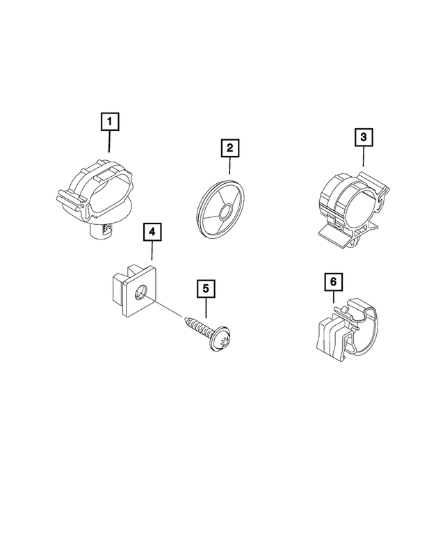 68118156AA - Electrical: Wiring Clip for Fiat: 500L | Ram: ProMaster 1500, ProMaster 2500, ProMaster 3500, ProMaster City, ProMaster EV Image