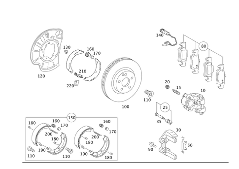 Rear Wheel Brake for 2010 Mercedes-Benz S550 #0