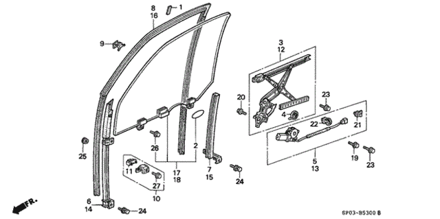 Front Door Windows for 1995 Acura Legend #0