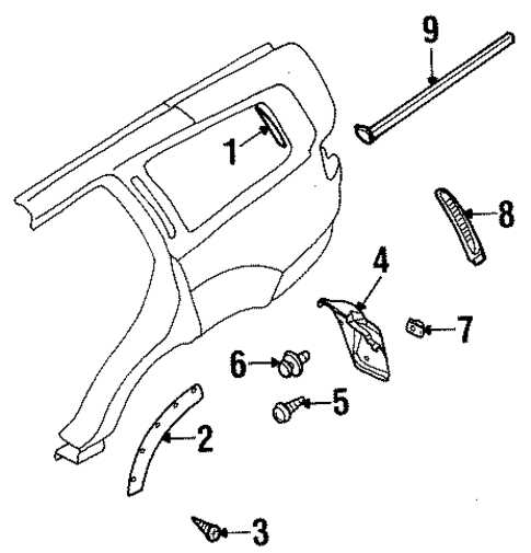Exterior Trim - Quarter Panel for 2004 Isuzu Axiom #0