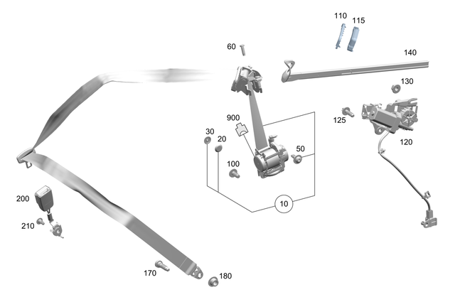 2058608800 - Driver Seat: Seat Belt for Mercedes-Benz: C43 AMG, C63 AMG, C63 AMG S Image image