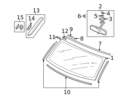 Glass - Windshield for 2007 Honda Element #0