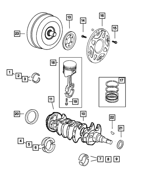 Crankshaft, Piston, and Drive Plate for 2006 Chrysler Sebring #0