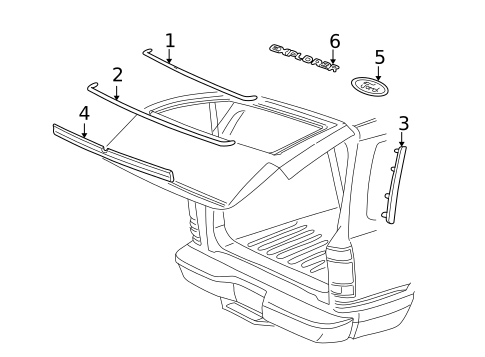Exterior Trim - Lift Gate for 2001 Ford Explorer #0