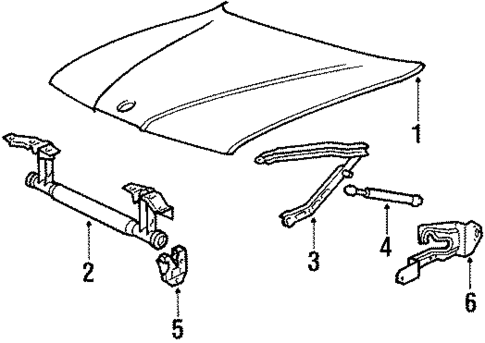 Hood & Components for 1988 BMW 735i #0