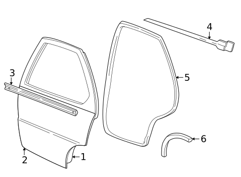Door & Components for 1995 Pontiac Sunfire #1