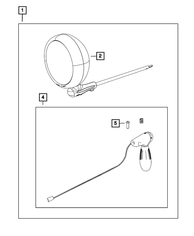 4806242AI - Electrical: A-pillar Mounted Spotlamp for Mopar Image