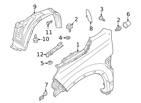 Fender & Components for 2025 Mitsubishi Outlander Sport #0
