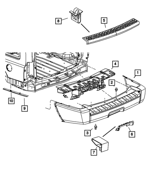 Rear Bumper and Fascia for 2006 Jeep Commander #0