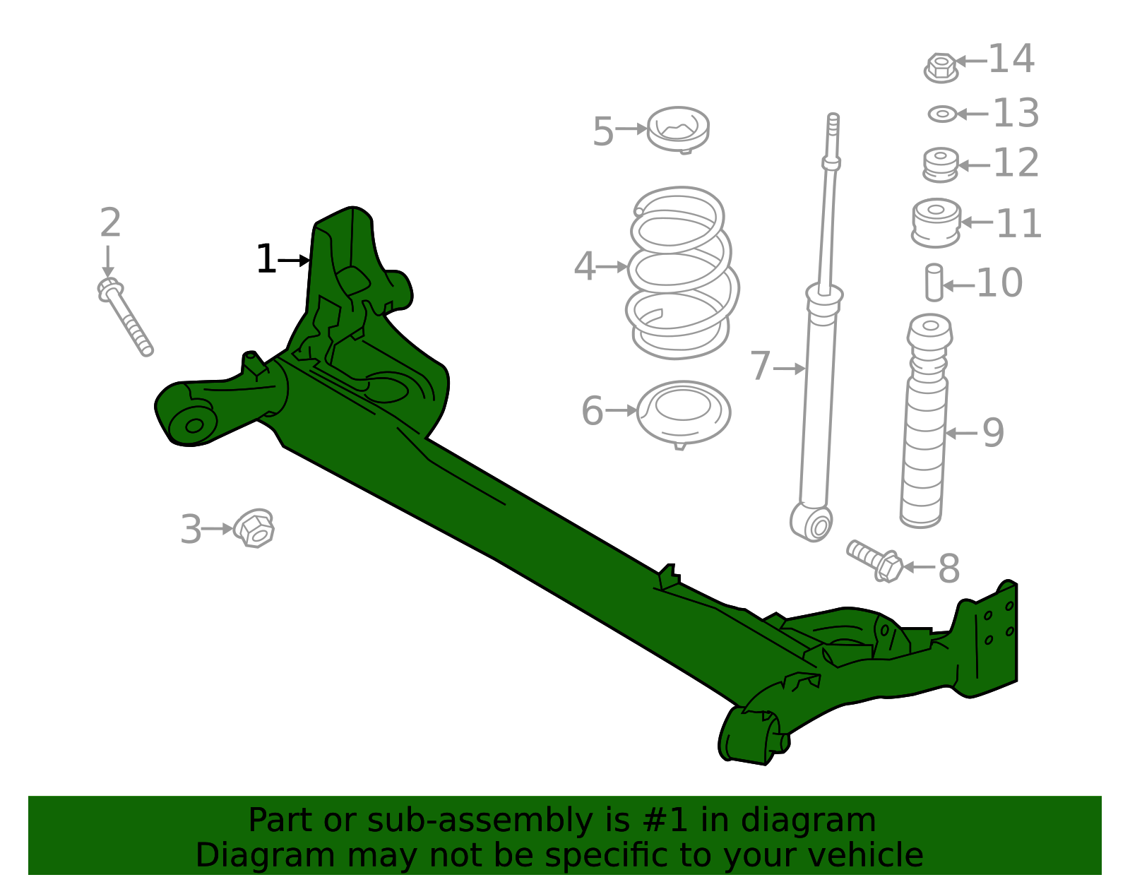 2012-2019 Nissan Rear Suspension Sub-Frame Axle 55501-9KA2A