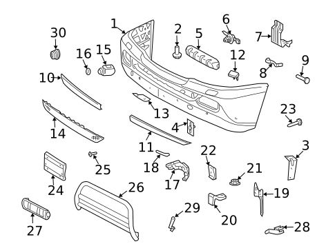 Bumper & Components - Front for 2002 Mercedes-Benz ML500 #0