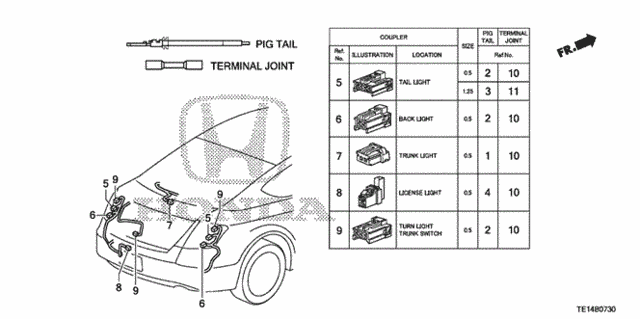 Electrical Connector (RR.) for 2012 Honda Accord #0