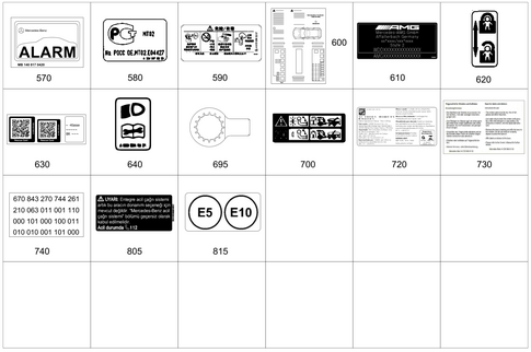 Identification Plate, Information Sign for 2018 Mercedes-Benz GLE550e #0