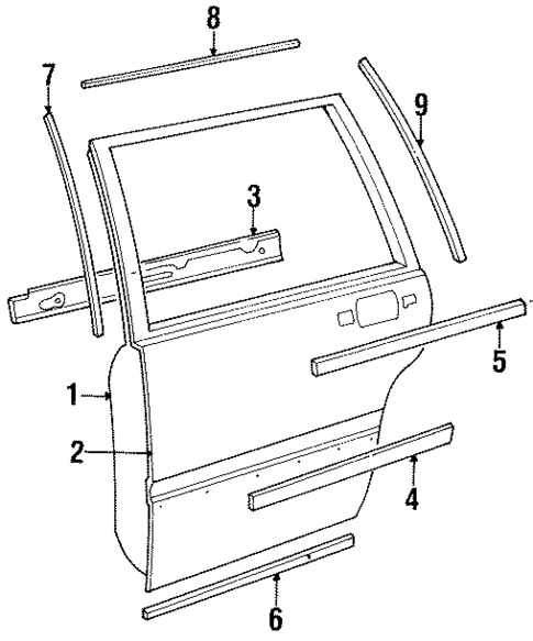 Exterior Trim - Rear Door for 1995 Volvo 960 #0