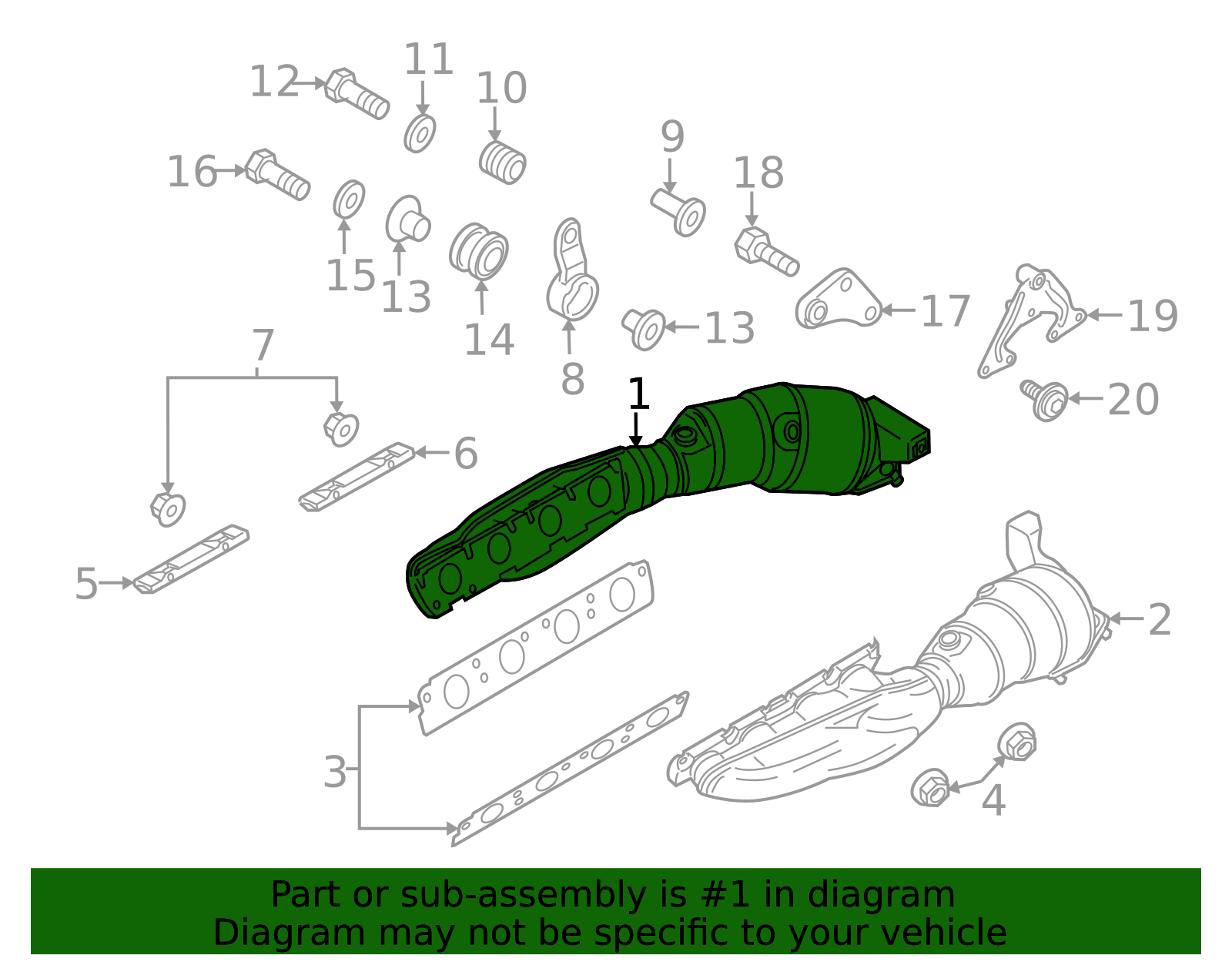 420-251-212-PX - Mnfd W/Converter 2014-2015 Audi R8 | Audi OEM Parts
