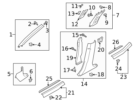 Interior Trim - Pillars for 2019 Kia K900 #0