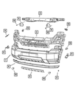 68033628AC - Frame, Bumper and Fascia: Front Fascia for Mopar Image image