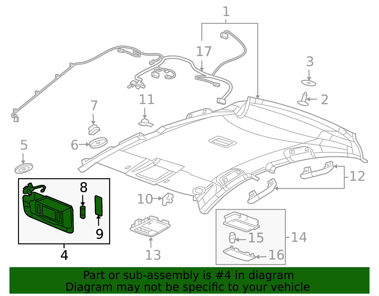 CAR SUN VISOR Gray Left Driver Side For 11-15 Hyundai Elantra MD 852103X000TX $2